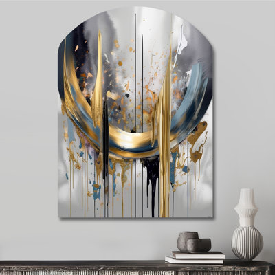Hagen - Arch Abstract Marble Metal Wall Decor, Asymmetrical Metal Wall Sculpture Print