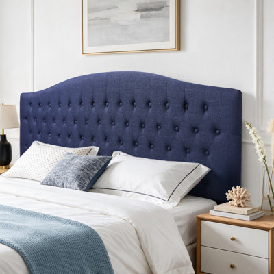 Button-Tufted Upholstered Headboard with Wall-Mount Option
