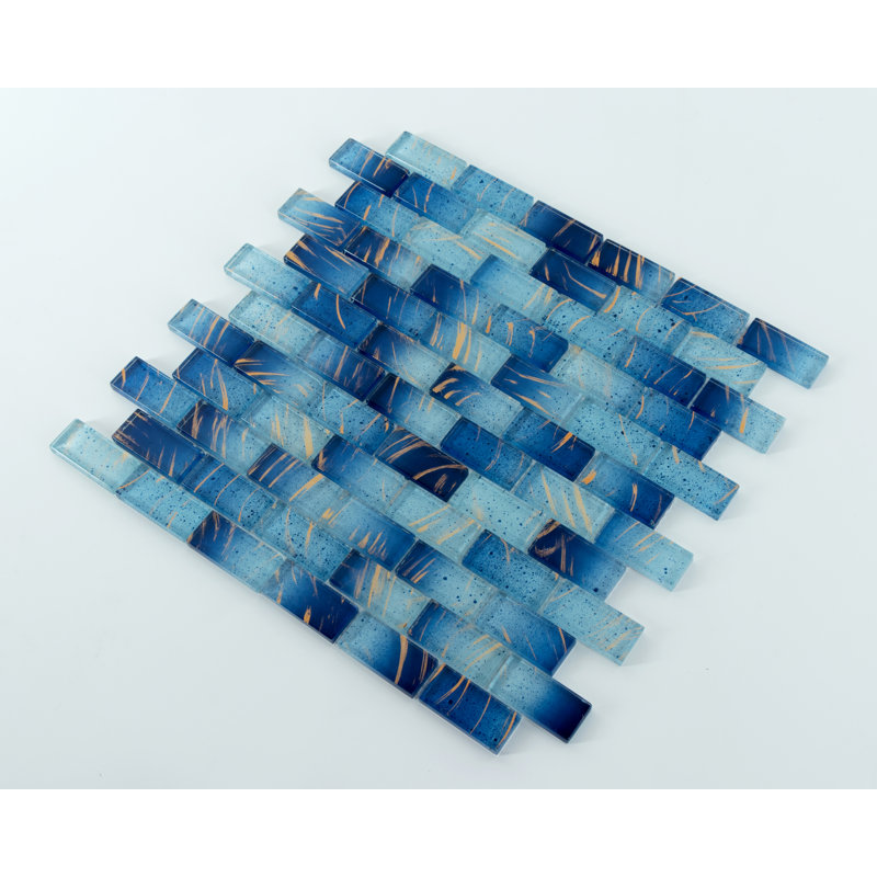Artista 1" x 2" Glass Tiles, Gold Lake