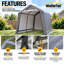Abri de rangement extérieur portatif en métal WeatherFast 8 pi x 8 pi avec toit à deux versants