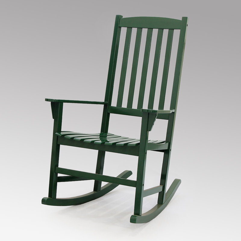 Chaise berçante d'extérieur en acajou Boulder, Vert forêt