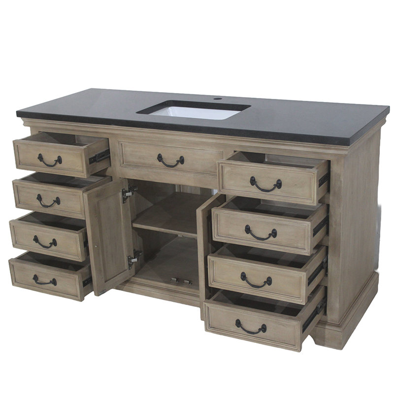 60'' Single Bathroom Vanity with Stone Top