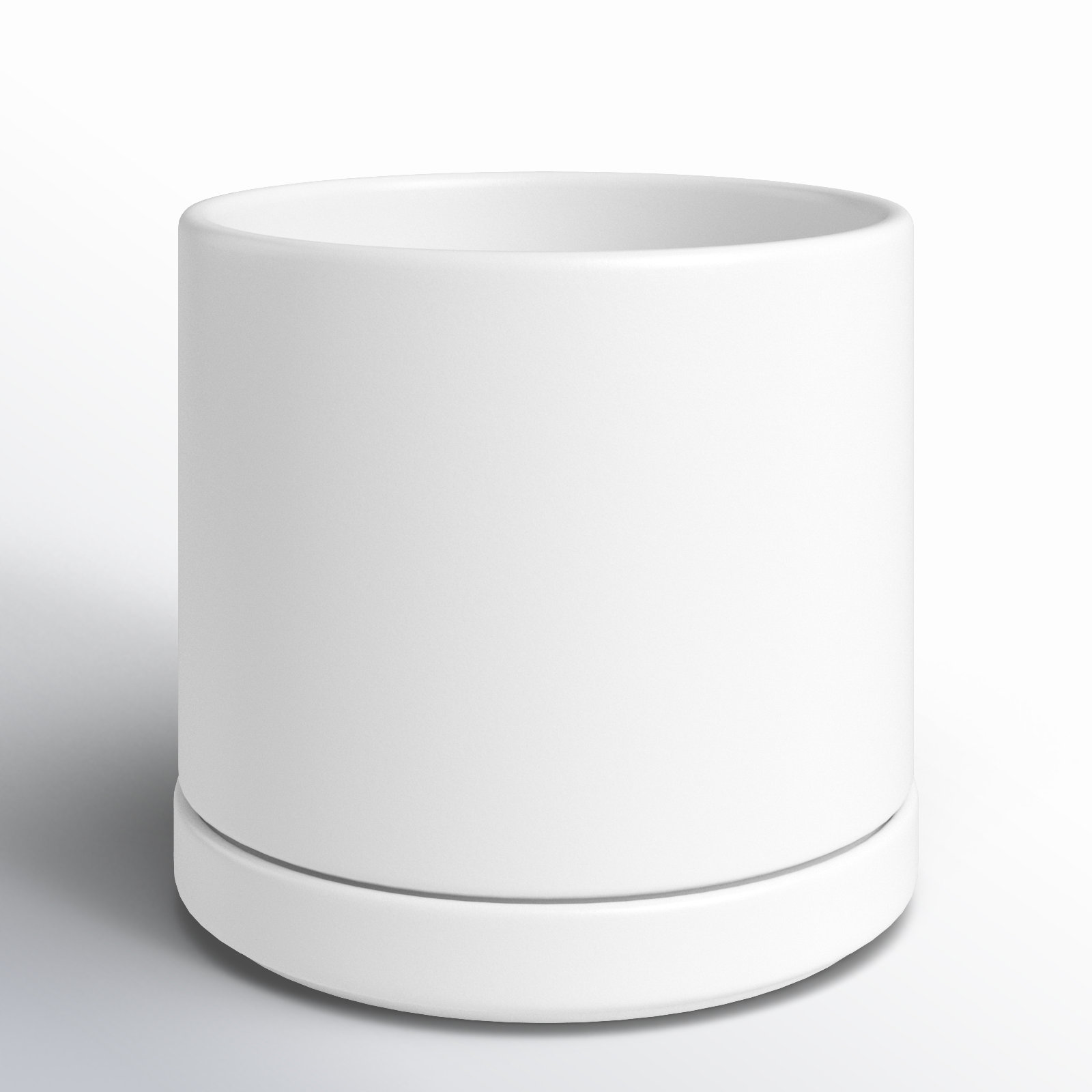 Cheryl 16" Ceramic Pot Planter, White, 11.5" H x 12.5" W x 12.5" D