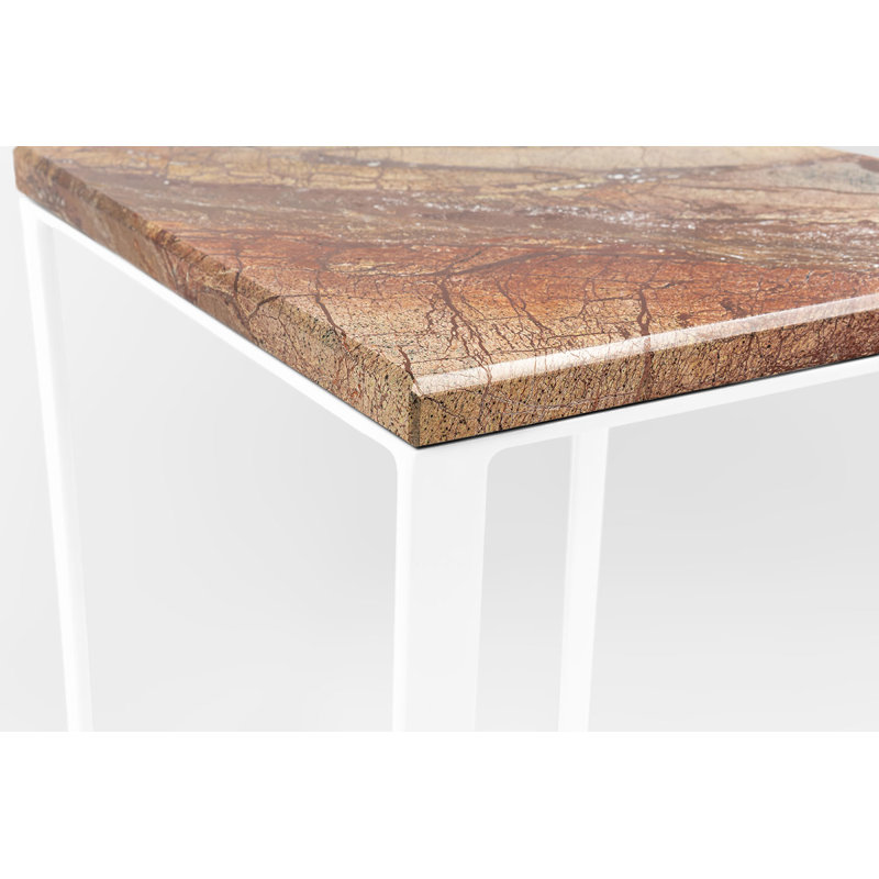 Akmal Frame End Table, White