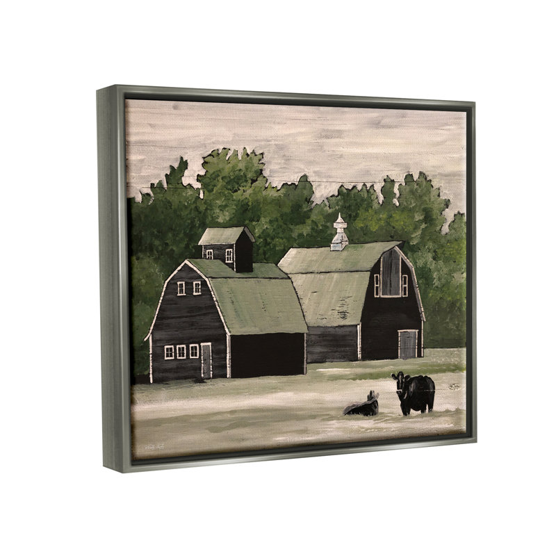 Art mural sur toile Stable Barn Country, H 25 po x l 31 po x P 1,7 po, Cadre flottant gris lustré