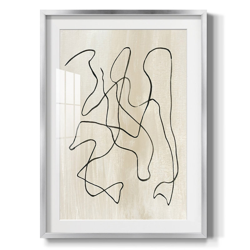 Relié III, peinture sur papier encadrée, Argent