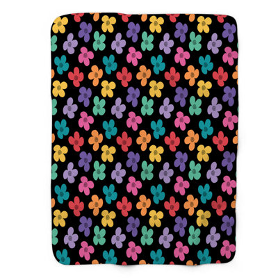 Vibrant Bloom - couverture sherpa de qualité supérieure 1 pièce