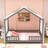 House Bed with Canopy and Slats-1684951293