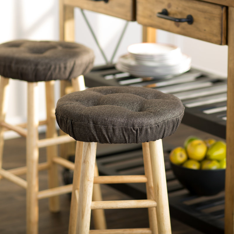 Non-Slip Solid Barstool Seat Cushion, 14-Inches Round, Chestnut
