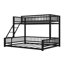 Lit superposé simple au-dessus du grand lit simple, structure de lit superposé en métal avec échelle et garde-corps, lits superposés amovibles pour les enfants-556000653