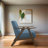 Ayzlee Upholstered Armchair, Fabric Accent Chair with Cushion Back, Retro Cushion Armchair with Solid Wood Arms and Legs for Living Room Home Office-456040200