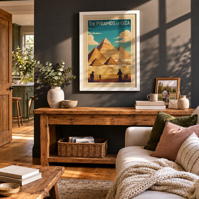Pyramids of Giza Vintage - Framed Print