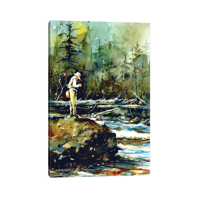 Sur le rocher par Dean Crouser - reproduction d'art sur toile tendue, H 18 po x l 12 po x 1,5 po