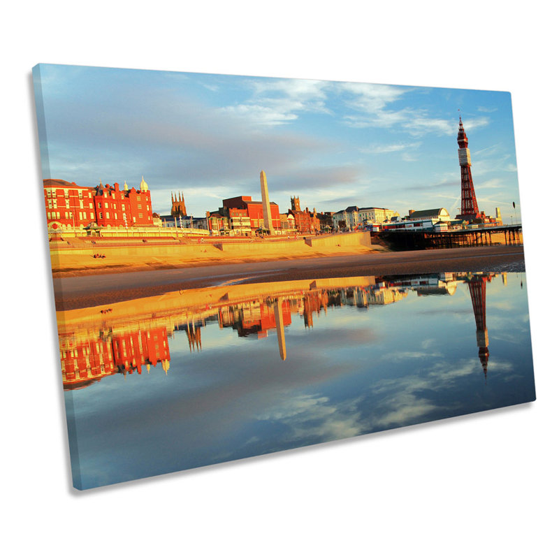 Blackpool Tower City - Wrapped Canvas Print, 50.8cm H x 76.2cm W x 2cm D