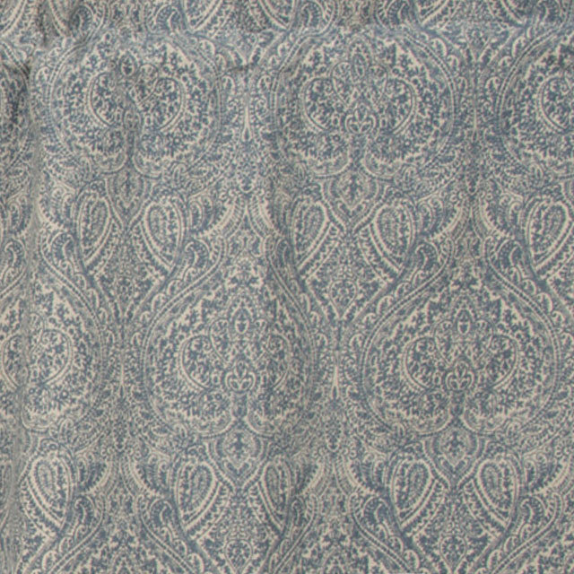 Ensemble de 2 cantonnières en damas bleu Desiree