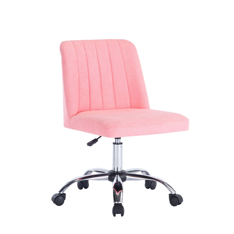 Nisa Fabric Office Chair with Chrome Base, Pink