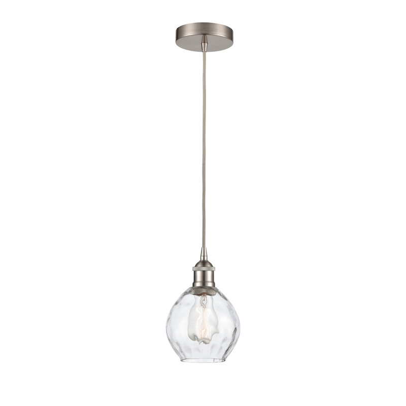 Luminaire suspendu simple à 1 lumière Oceanne, Nickel satiné brossé