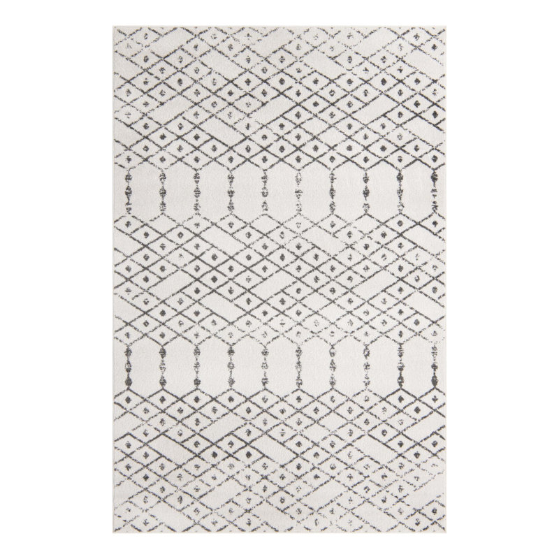 Isaiu ivoire / noir Julienne, Rectangle 6 pi x 9 pi