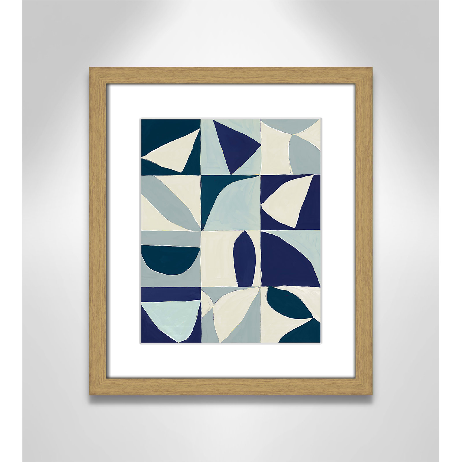 Hestia "Yellow Mayan I Blue Version" Print, 15" H x 13" W x 0.75" D, Natural