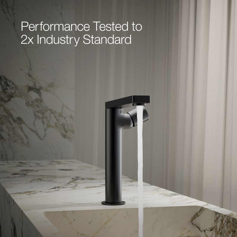 Single-Handle Bathroom Faucet with Drain Assembly, Matte Black