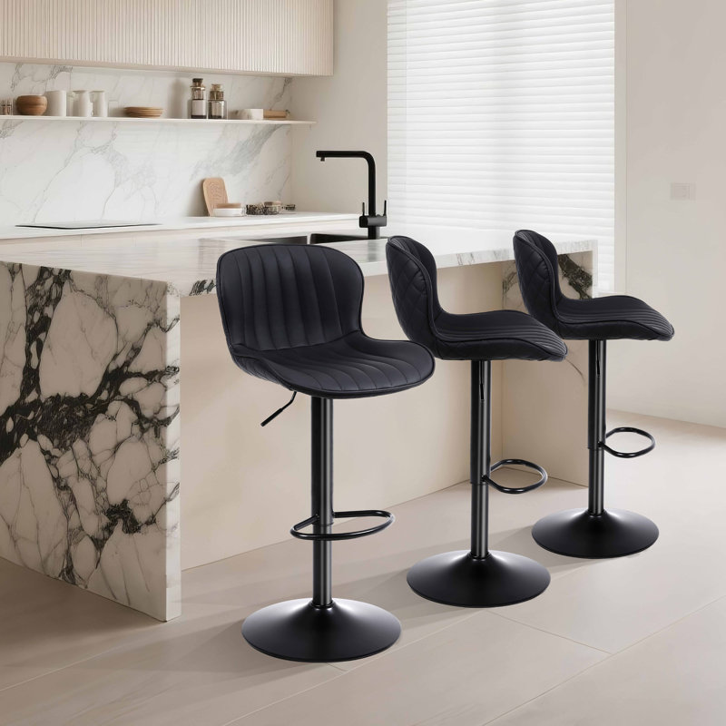 Tabouret de bar et de comptoir Lirah, Noir, 3
