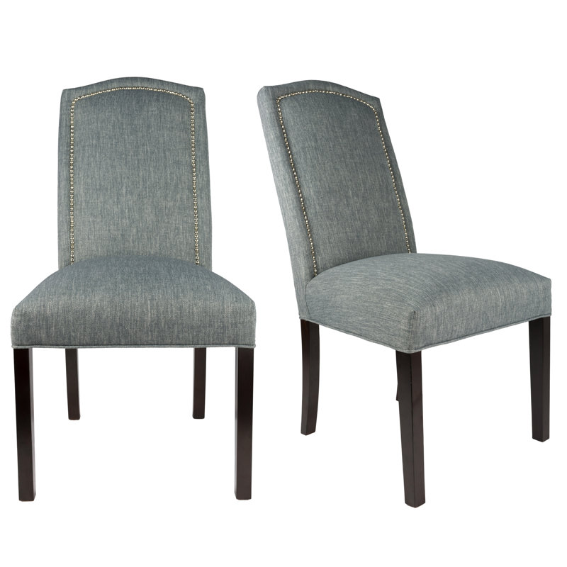 Upholstered Dining Chair, Espresso, Silver, Ruby Red