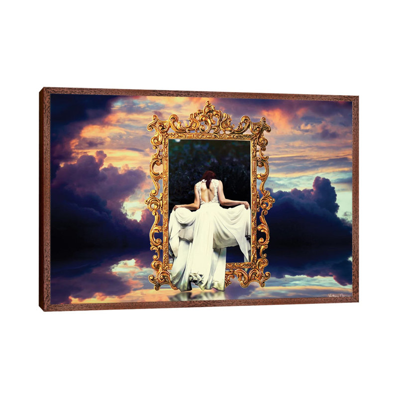 Elsewhere by Victoria Obscure - Print on Canvas, 66.04cm H x 101.6cm W x 3.81cm D, Classic Brown Wood Framed