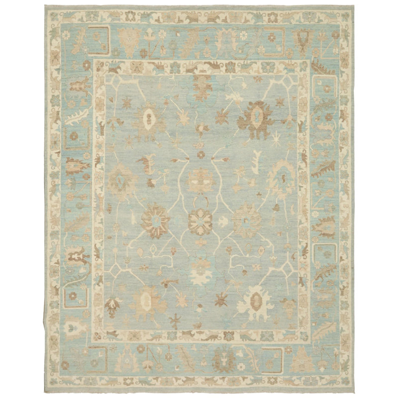 Tapis rectangulaire unique 11 pi 11 po x 14 pi 5 po Oushak Rugs