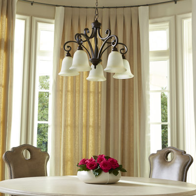 Cambron 5 - Light Steel Dimmable Chandelier