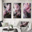 «Harmonious Pink Grey Peony Flower», 3 pièces-1975615908-1975615899