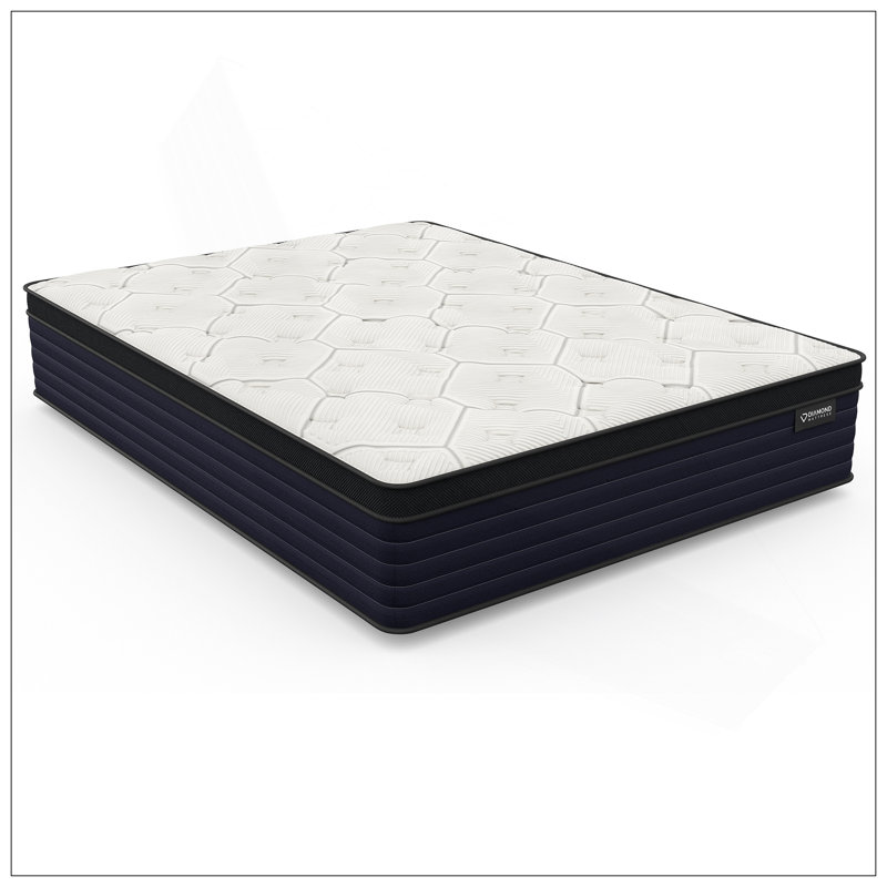 Diamond Cleo Cool Copper Ulta Supportive, Pressure Relief Memory Foam Hybrid With Luxurious Euro-Top 14" - Firm Feel, Greenguard Gold Certified, White Label Ready