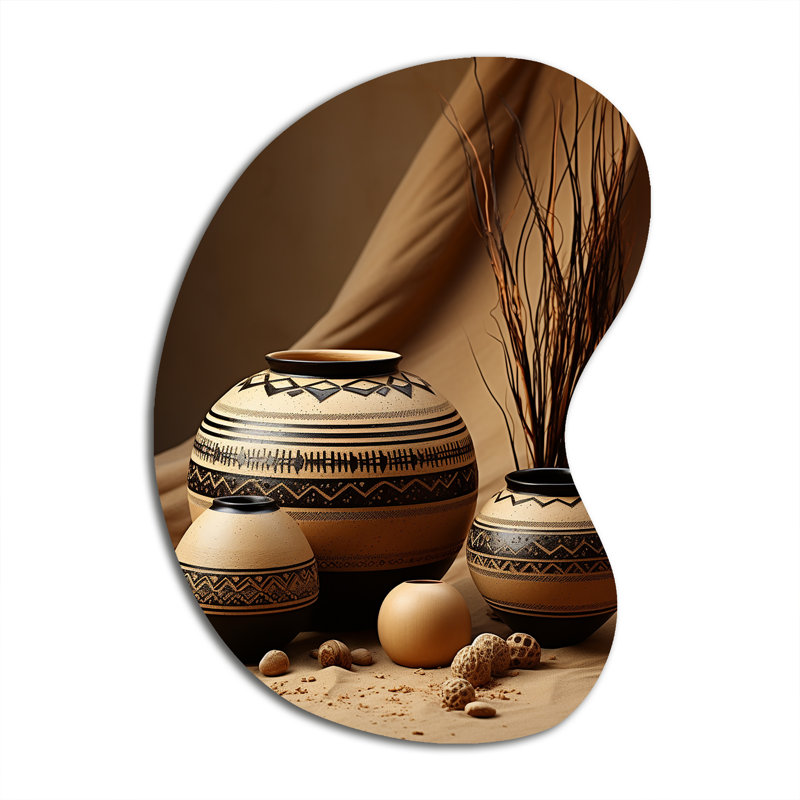 «Native Art Pottery Serenity II - Unique Shape Native American Art», reproduction d'art asymétrique