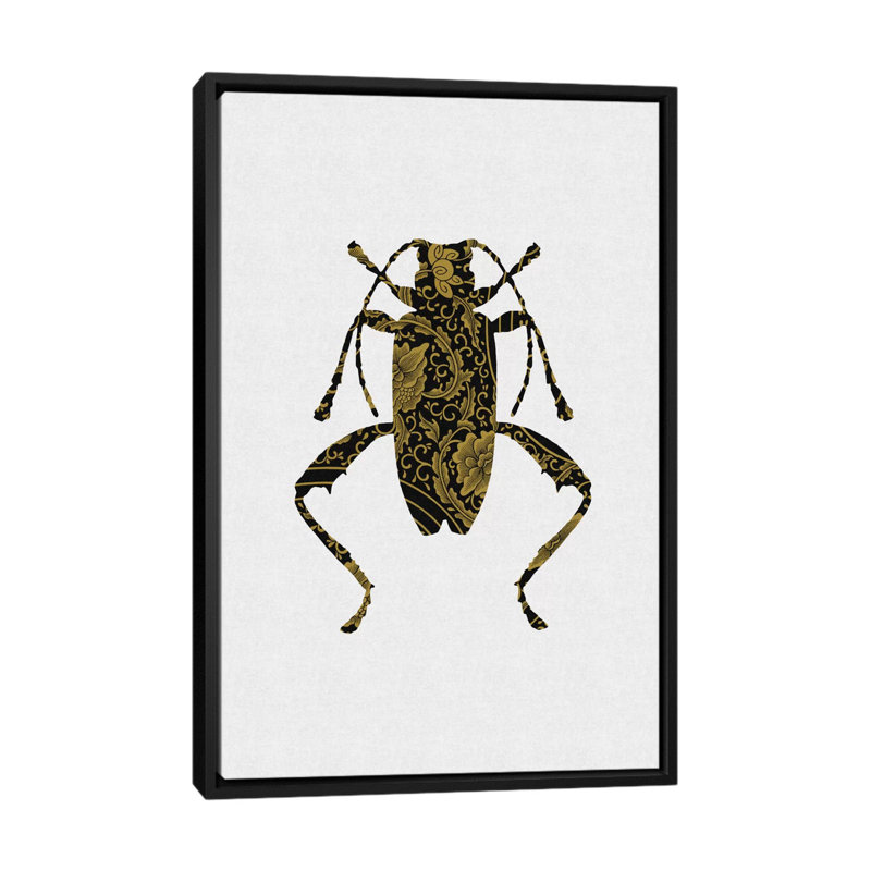 «Beetle IV», impression sur toile, H 26 po x l 18 po x P 1,5 po, Toile avec cadre noir, Pas de tapis