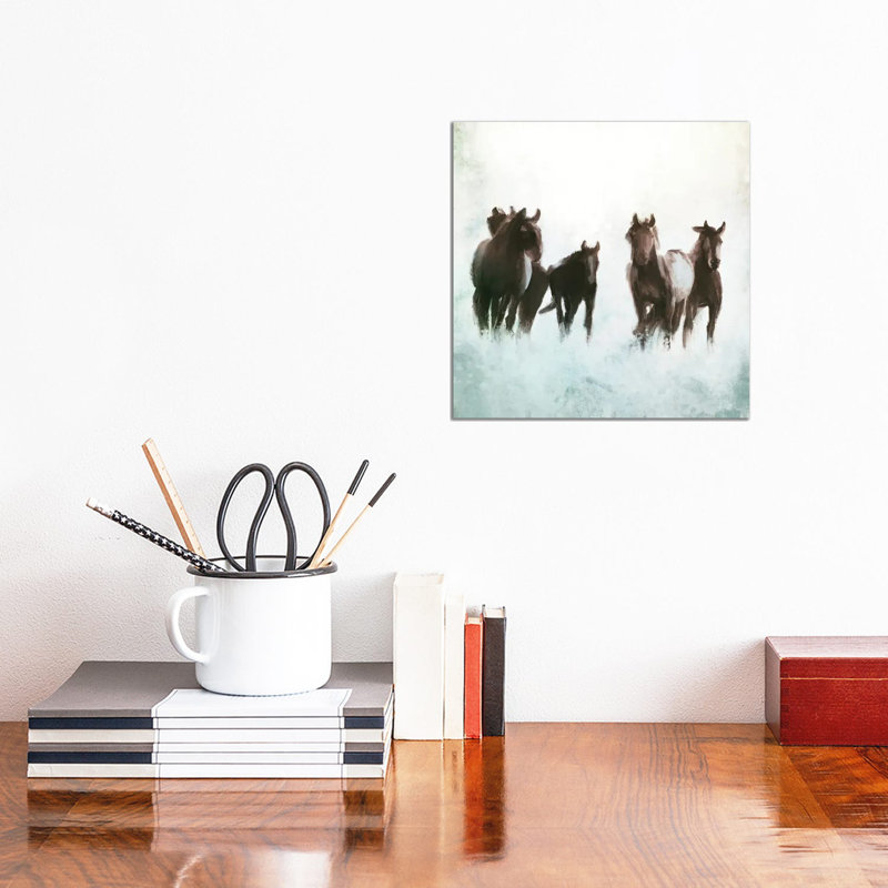 Horses Running Through The Surf by Dan Meneely - Wrapped Canvas Gallery-Wrapped Canvas Giclée, 30.48 cm H x 30.48 cm W