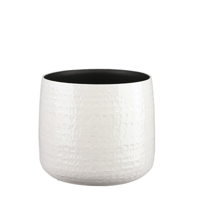 Pot à fleurs en céramique Salita, Blanc, H 9,25 po x l 11 po x P 11 po