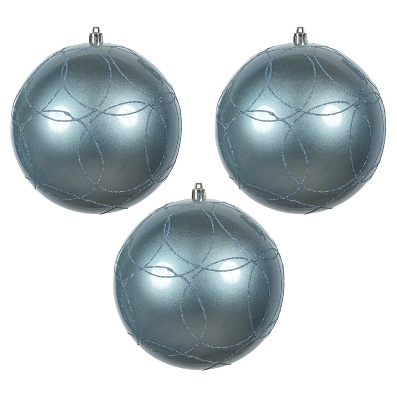 Candy with Circle Glitter Pattern Ball Ornament, Periwinkle