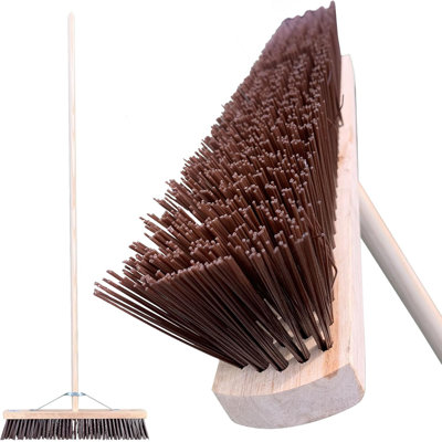 Extra Wide Garden Sweeper Broom Stiff Bristle Floor Brush