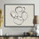 «Abstract Simple Brush Outline Curves», art abstrait sur toile, art mural moderne noir