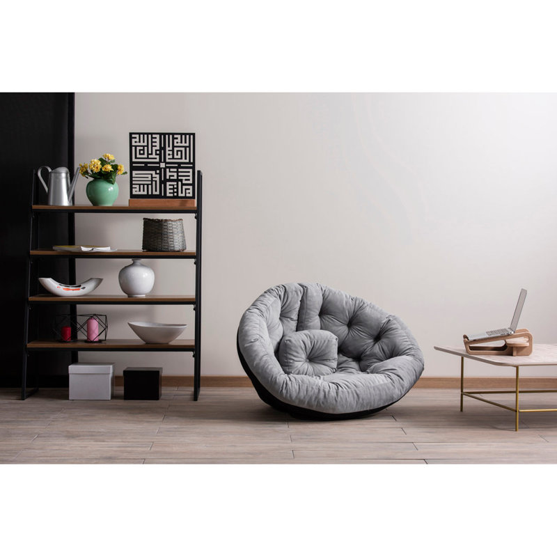 Pouf bohémien de couleur unie, gris, 35,4 x 27,6 x 22,0 pouces | Tissu 100% SOHO avec rembourrage en éponge | Pièce décorative élégante et polyvalente pour le salon, la chambre à coucher ou le salon | Décoration confortable et chic