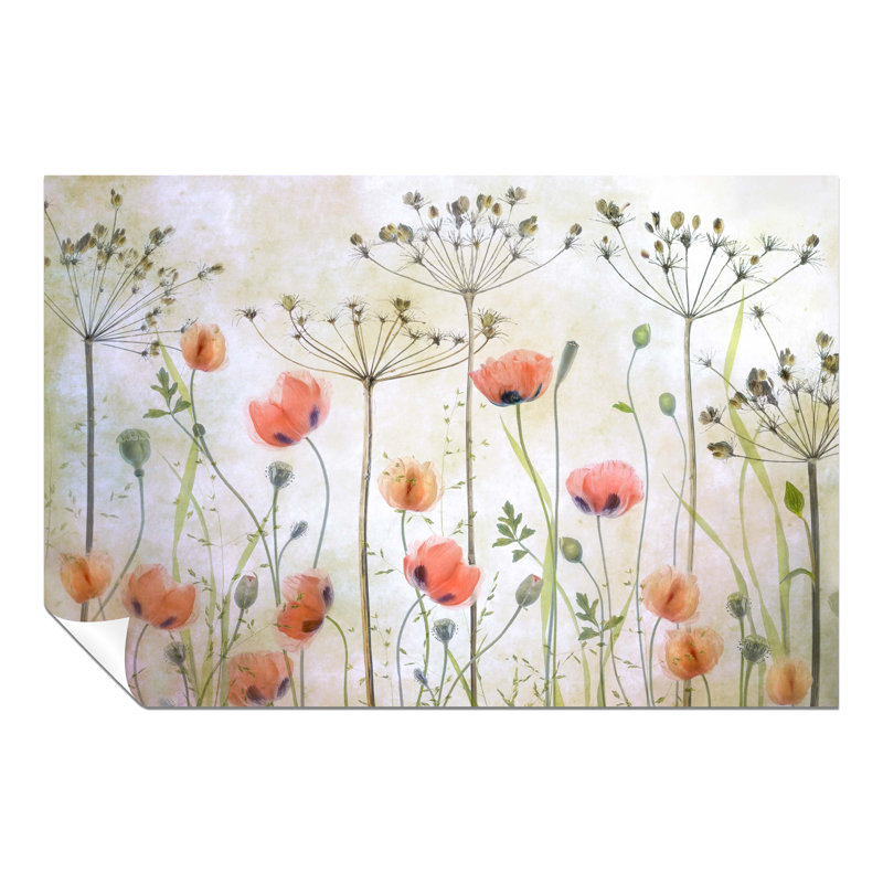 Poppy Meadow Flowers Garden - No Frame Print, 91cm H x 61cm W