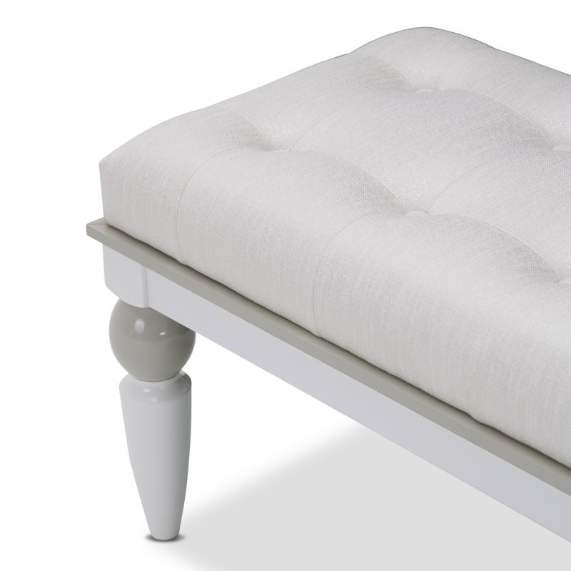 Sky Tower Upholstered Tufted Accent Bench, Black Ice