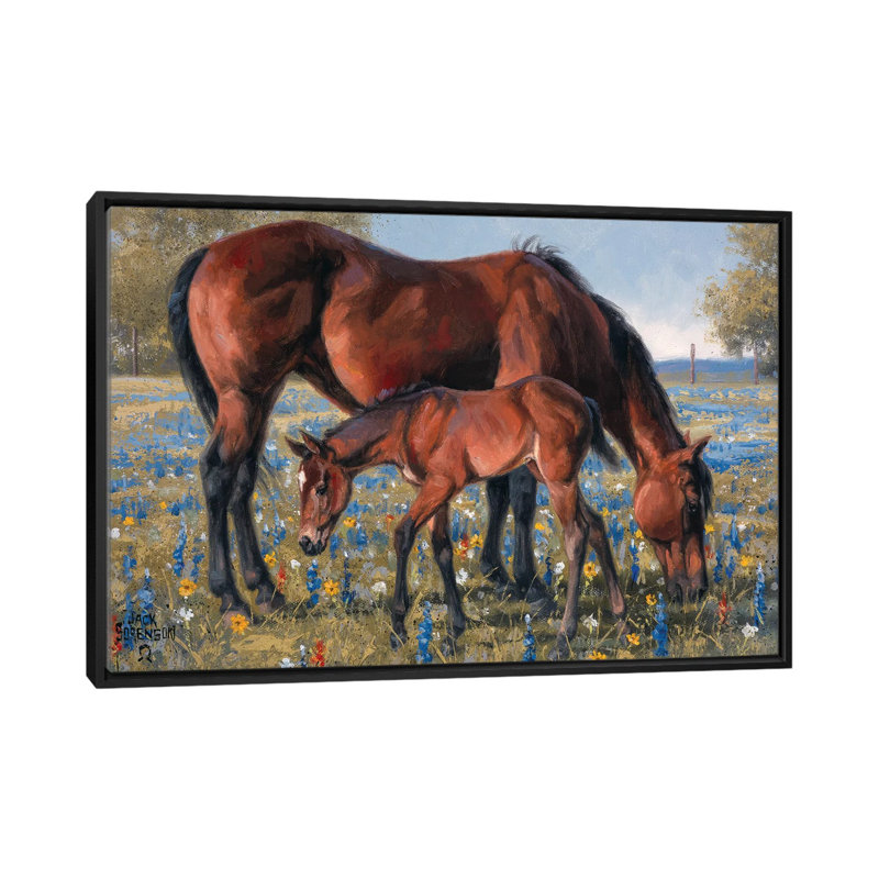 « wildflower », impression sur toile tendue, H 18 po x l 26 po x P 1,5 po, Toile encadrée noire, Pas de tapis