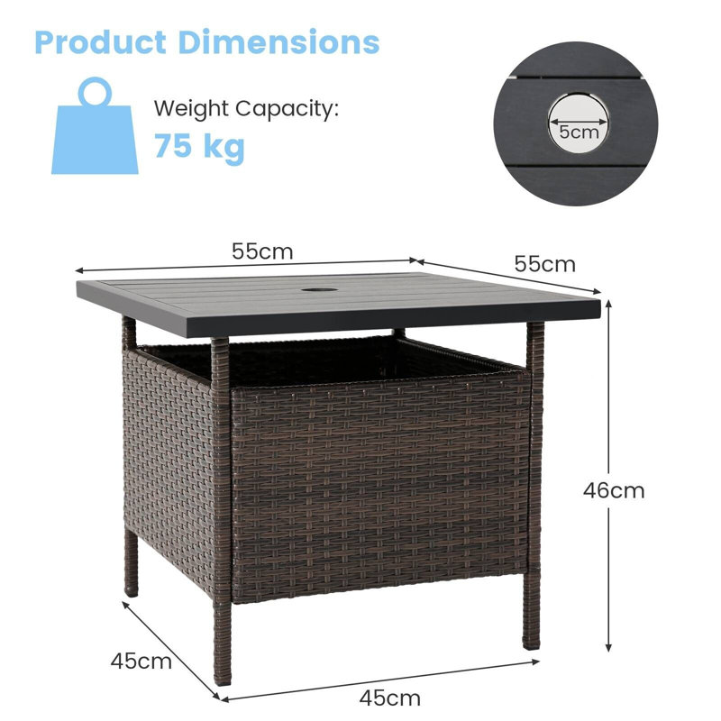 Square 55Cm L Outdoor Coffee Table