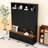 Hall Tree with Storage Bench, Hooks and Cabinets-1117352106