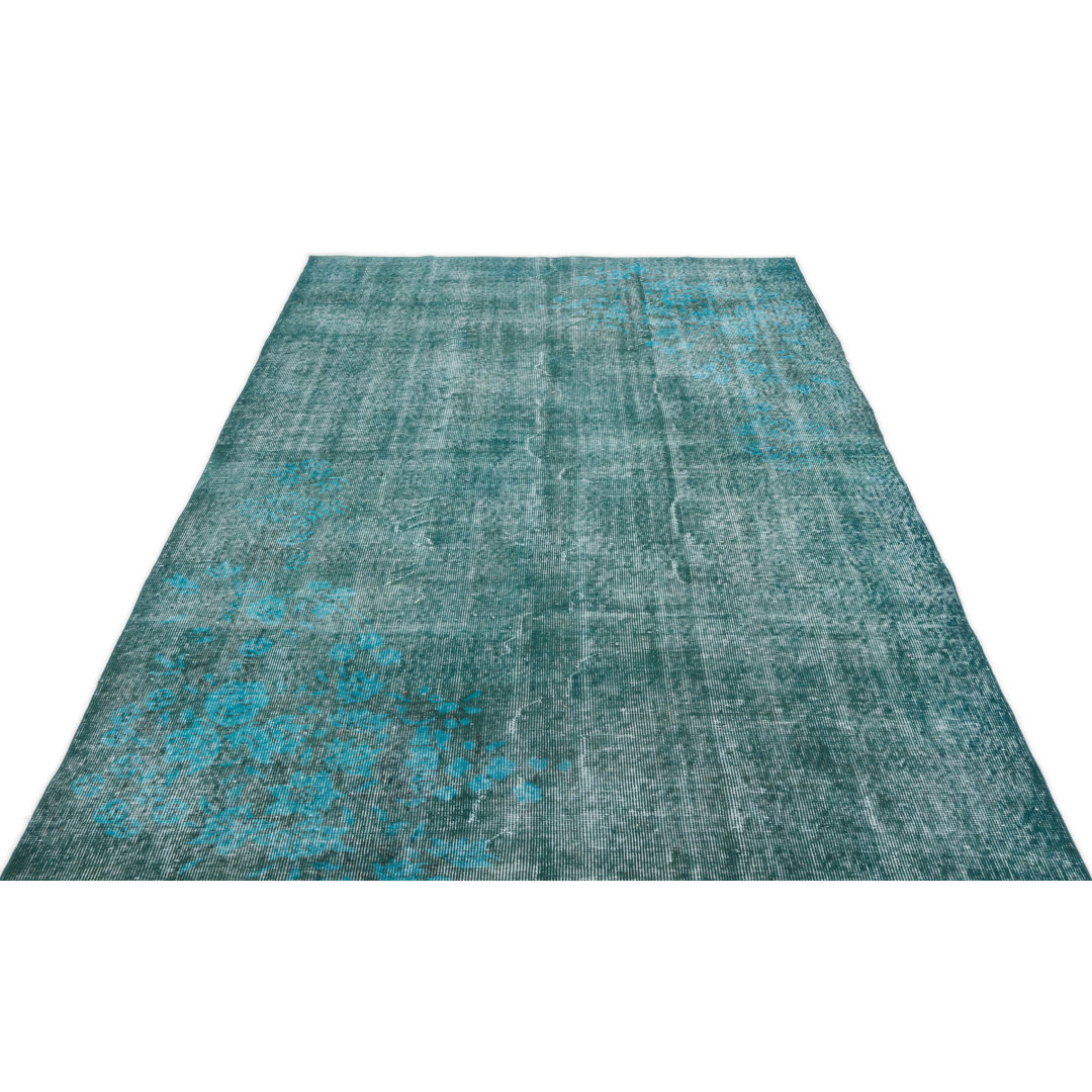 Atina Turquoise Vintage Wool Handmade Area Rug