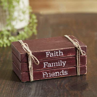 Pile à livres 2,5 x 6 x 4 Faith Family Friends