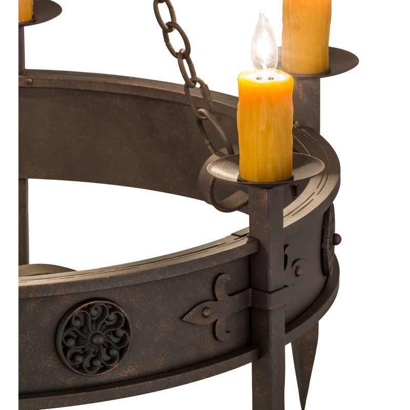 Lustre de roue de style bougie 6 lumières Ranchester