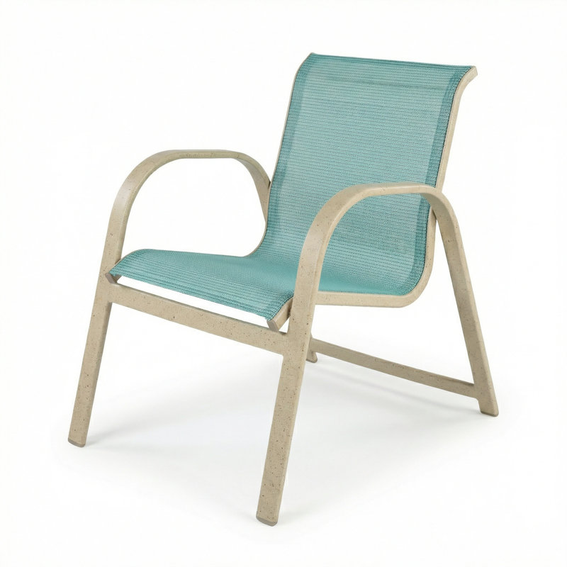 Chaise avec accoudoirs, Aigue-marine Dupione / Sandea