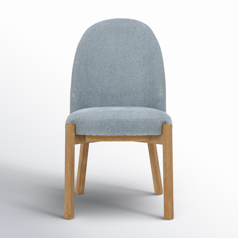 Joanie Upholstered Fabric Dining Chair, Blue, Natural Wood