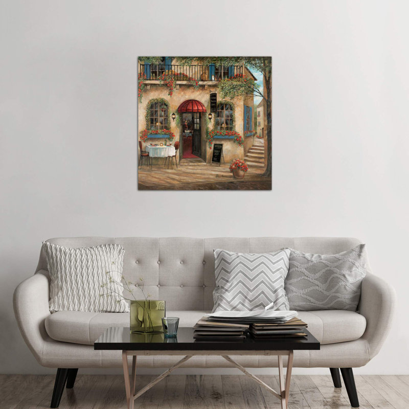 Centro Piazza Cafe by Ruane Manning - Wrapped Canvas Painting, 93.98 cm H x 93.98 cm W x 3.175 cm D
